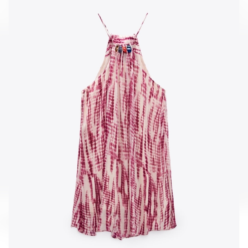 Zara Beaded Tie-dye dress